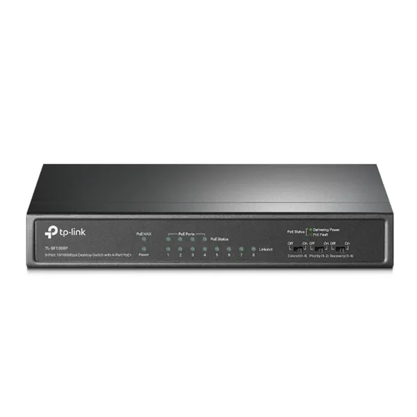 TP-Link TL-SF1008P 8 Port 10/100Mbps Network Switch with 4-Port PoE – View 3