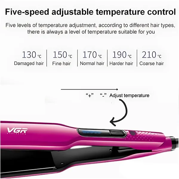 VGR V-506 Professional Care Essential Hair Straightener for Women – Color: Pink – View 2