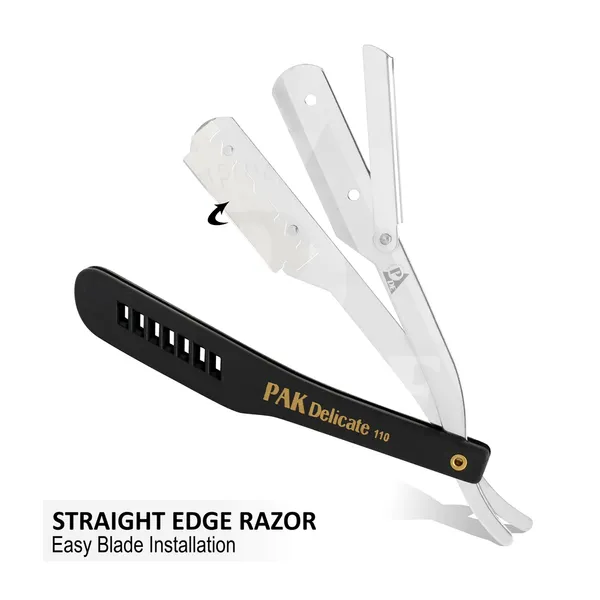 Stainless Steel PAK Delicate Professional Barber Shaving Razor – View 3