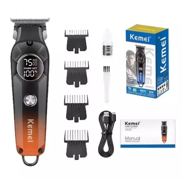 Kemei KM-1741 Professional Hair Clipper & Electric Trimmer – Color: Orange – View 3