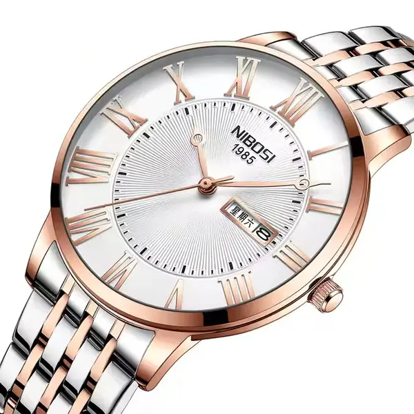  Nibosi 2527 Classic Stainless Steel Analog Fashion Men's Watch – Dial Color: Brown, Strap Color:  Brown  – View 2