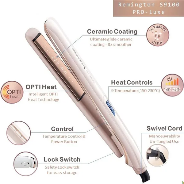 Remington S9100 Proluxe Ceramic Hair Straighteners For Women – View 5