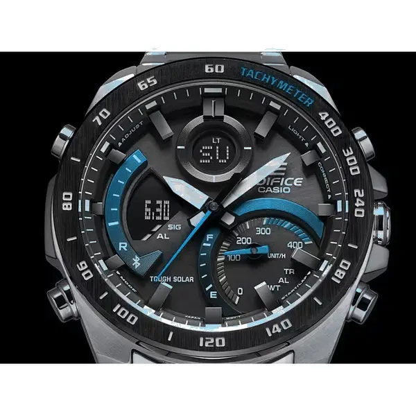 Casio ECB-900DB-1ADR Edifice Bluetooth Stainless Steel Tough Solar Men’s Watch – Dial Color: Blue, Strap Color: Silver – View 6