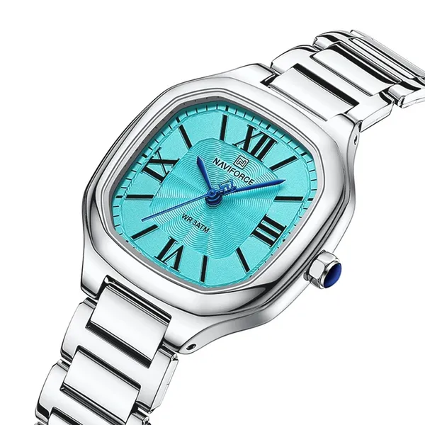 NAVIFORCE NF5042 Waterproof Stainless Steel Women's Watch – Dial Color: Blue, Strap Color: Silver – View 2