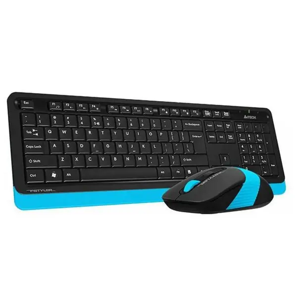 A4TECH FG1010 Wireless Keyboard Mouse Combo with Bangla – Color: Blue – View 1