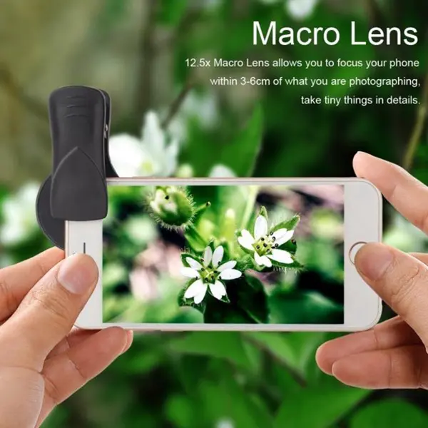 APEXEL APL-0.45WM Mobile Phone Lens Kit 0.45X Super Wide Angle & 12.5X Super Macro Lens – View 2