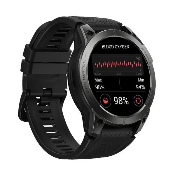 Zeblaze Stratos 3 Pro AMOLED Display Smartwatch – Color: Black – View 2
