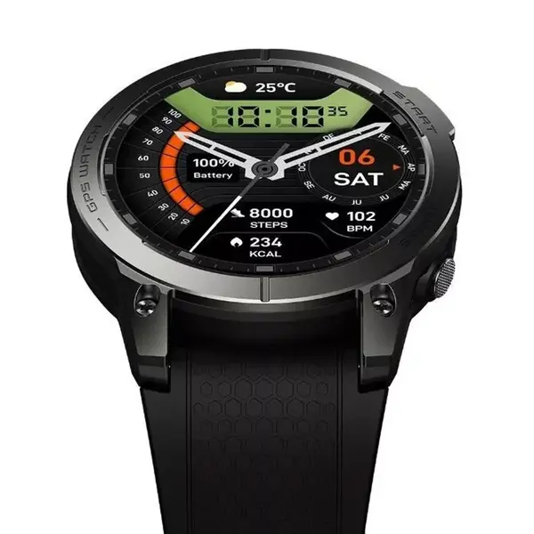 Zeblaze Stratos 3 Pro AMOLED Display Smartwatch – Color: Black – View 3