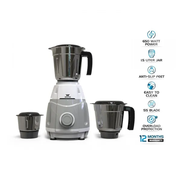 Walton WBL-15G265 650W 3-in-1 SS Heavy-Duty Mixer Grinder – View 2