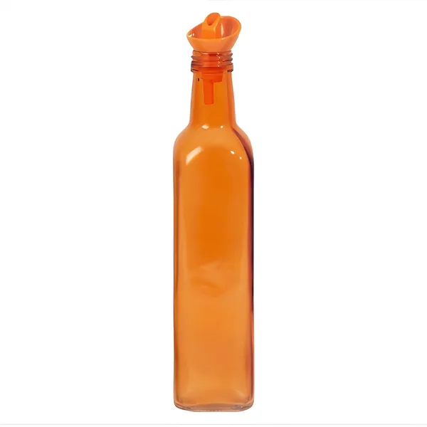 HEREVIN Decorated Square Oil and Vinegar Bottle Orange Colour 500ML  – View 1