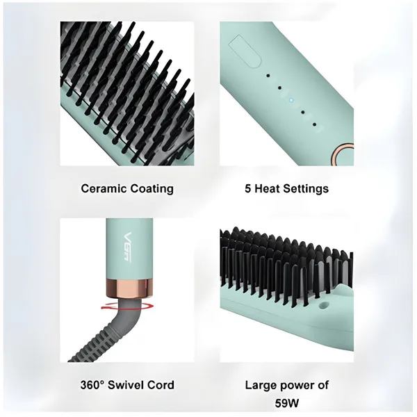 VGR V-592 Ceramic Hot Comb and Straightener – View 3