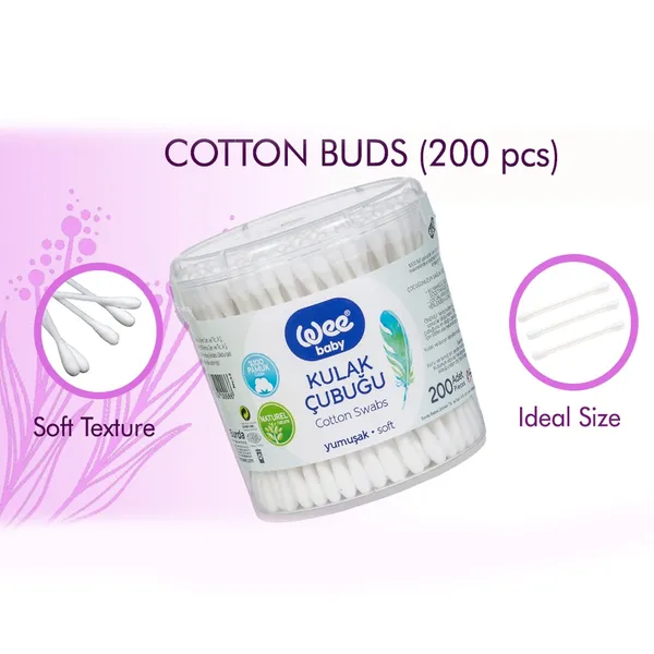 Wee Baby Sensitive Skin Anti-allergenic Cotton Bud 200pcs – View 2