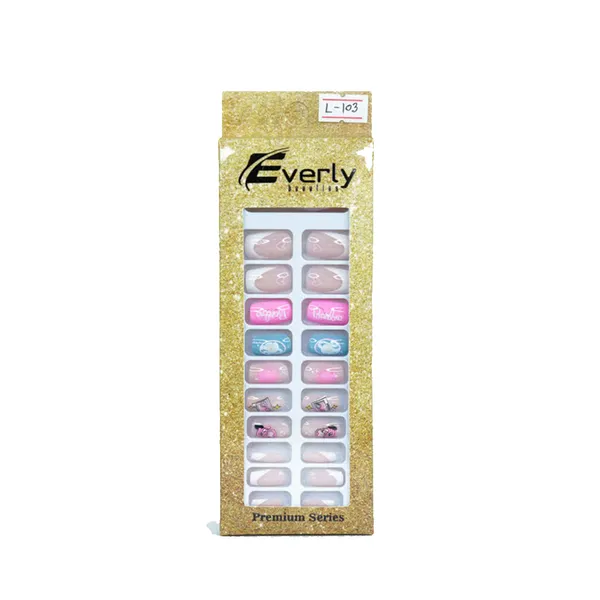 Everly L103 Natural Complete Nail Art Kit Artificial Fake Nails 24pcs – View 1