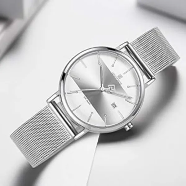 Naviforce NF3008G Analog Quartz Men’s Watch – Dial Color: Silver, Strap Color: Silver – View 3