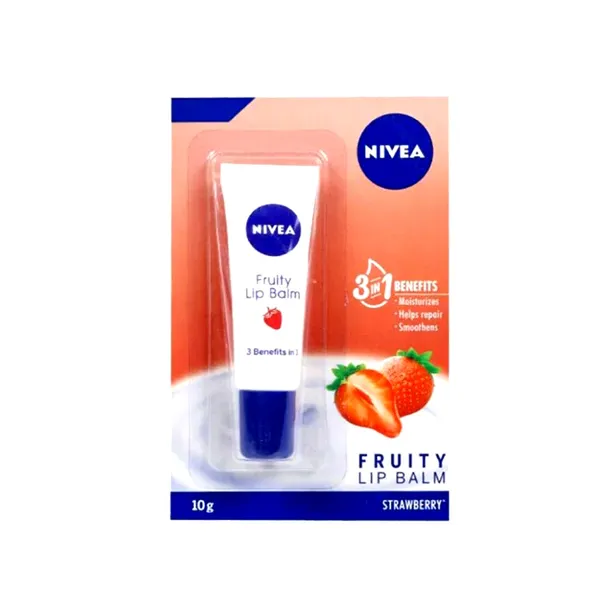 Nivea Lip Care Fruity Shine Strawberry Lip Balm 10gm – View 3