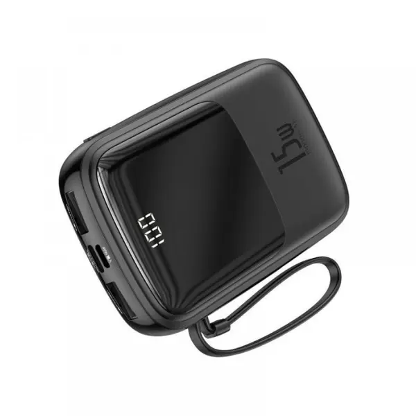 Baseus PPQD-B01 Q Pow 2-in-1 charging cable Digital Display Power Bank – Color: Black – View 2