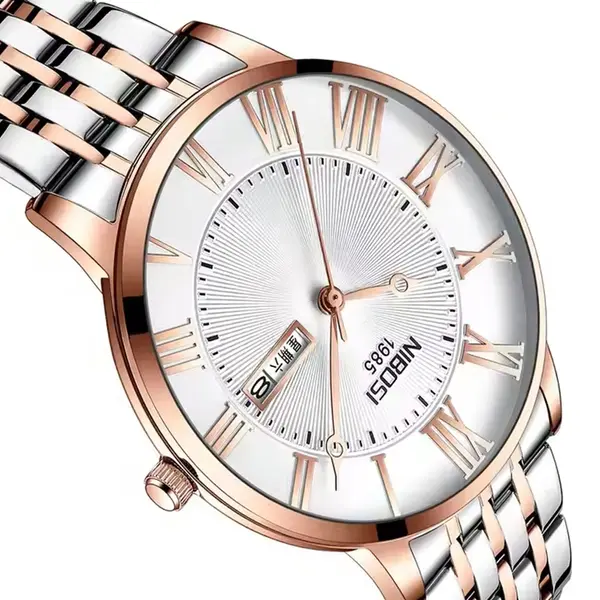  Nibosi 2527 Classic Stainless Steel Analog Fashion Men's Watch – Dial Color: Brown, Strap Color:  Brown  – View 3