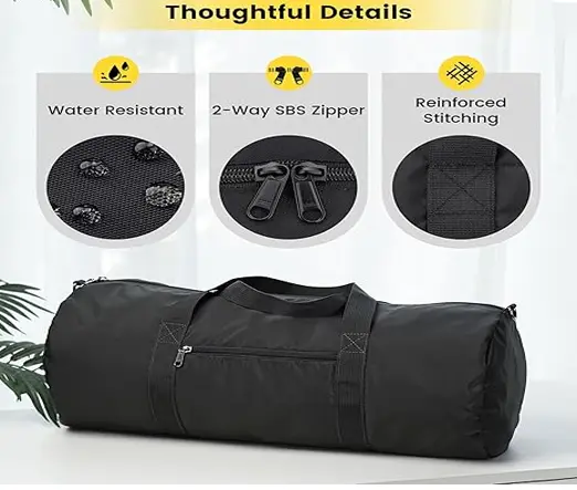 Vorspack 24 Inches Foldable & Lightweight Gym Bag for Men – Color: Black – View 3