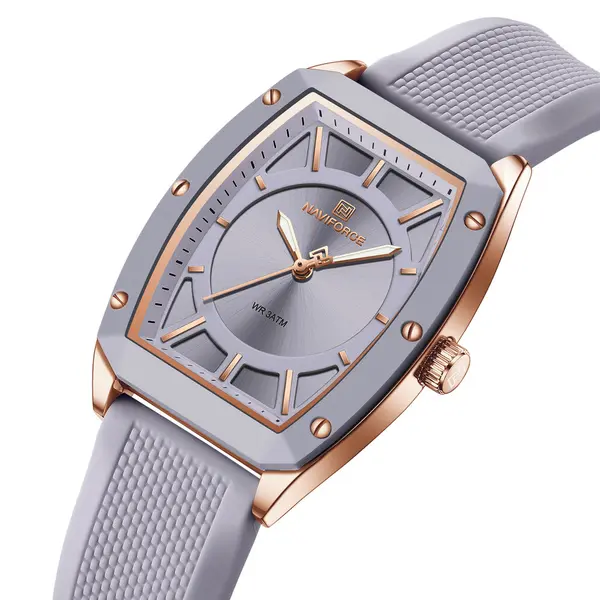 NAVIFORCE NF5049 Movement Fashion Barrel-Shaped Women’s Watch – Dial Color: Purple, Strap Color: Purple – View 2