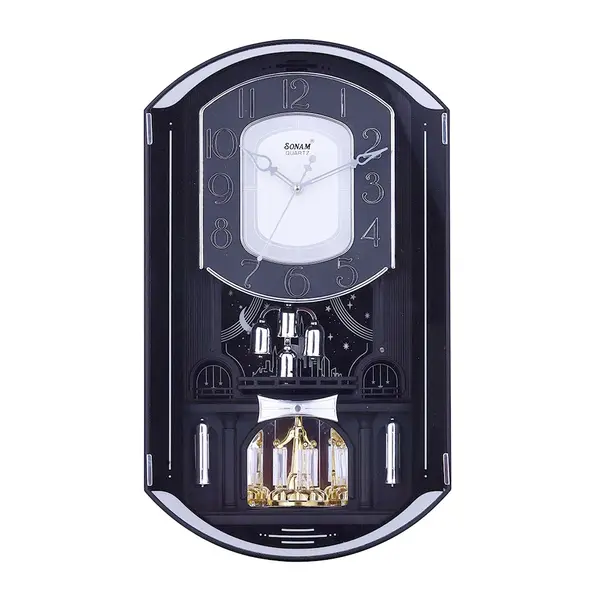 Sonam 7747 SST Accurate Timekeeping Multicolor Wall Clock – Color: Black – View 1