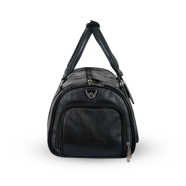 High Quality Travel/Gym Bag with Shoe Compartment – Color: Black – View 4