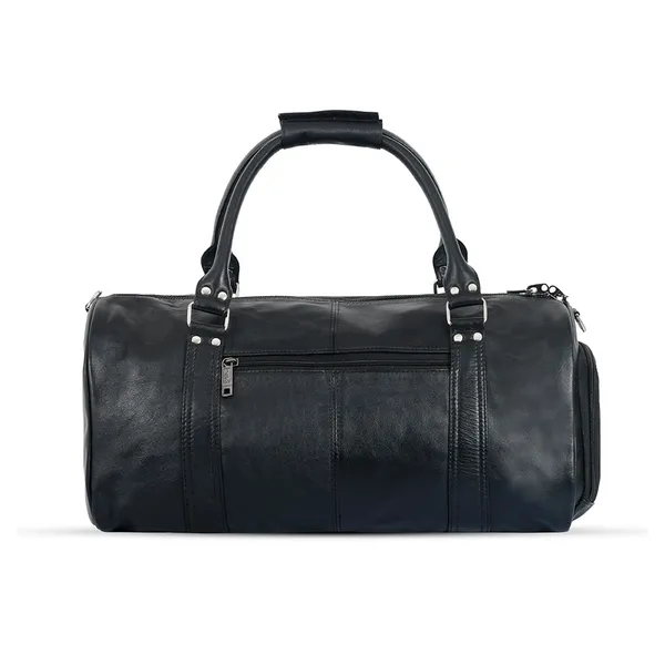 High Quality Travel/Gym Bag with Shoe Compartment – Color: Black – View 3