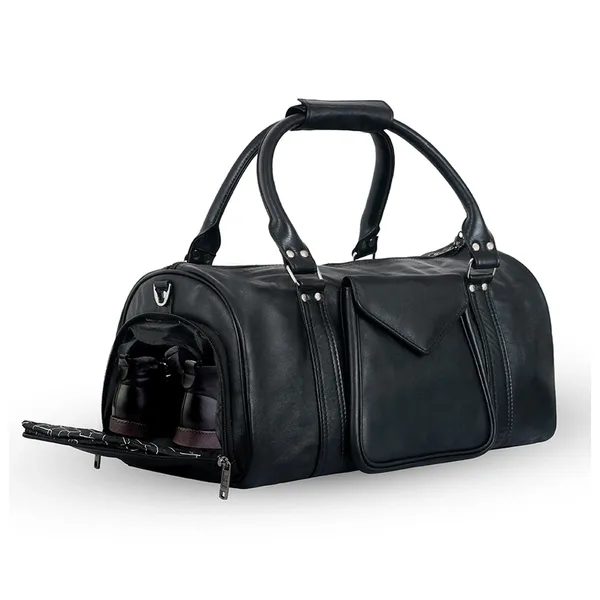 High Quality Travel/Gym Bag with Shoe Compartment – Color: Black – View 1