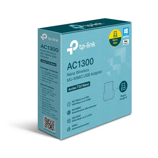TP-Link Archer T3U Nano AC1300 Dual Band MU-MIMO WiFi USB Adapter – View 2