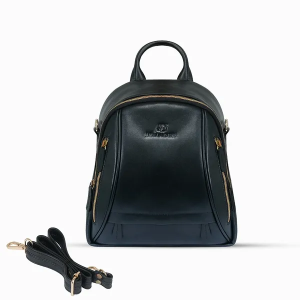 Oxford Expression Multi-Pocket PU Leather Women’s Backpack – Color: Black – View 4