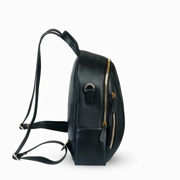 Oxford Expression Multi-Pocket PU Leather Women’s Backpack – Color: Black – View 3