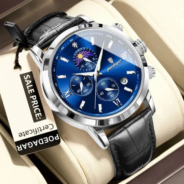 Poedagar 882L Luxury Sports Waterproof Luminous Watch For Men – Dial Color: Blue, Strap Color: Black – View 3