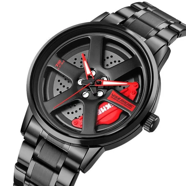SKMEI 1787 Wheels Rolling Creative Men's Watch – Dial Color: Red, Strap Color: Black – View 2