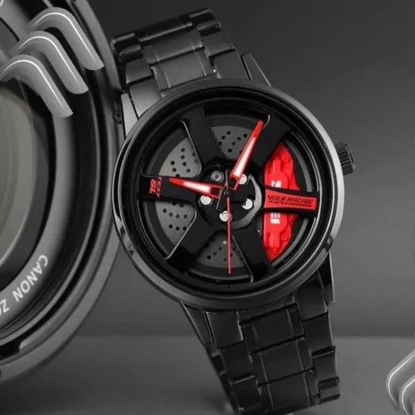 SKMEI 1787 Wheels Rolling Creative Men's Watch – Dial Color: Red, Strap Color: Black – View 4