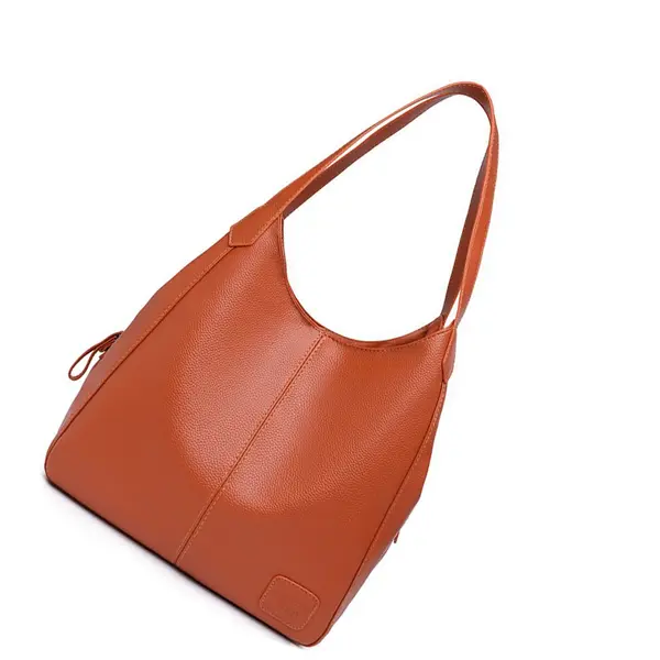 Trendy Solid Color PU Leather Crossbody Shoulder Bag – Color: Orange – View 2