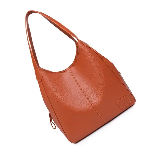 Trendy Solid Color PU Leather Crossbody Shoulder Bag – Color: Orange – View 3