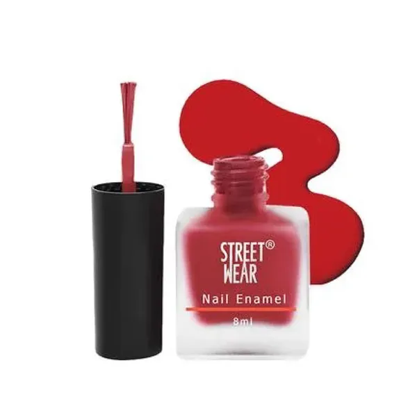 Street Wear Matte Beautiful Nail Enamel Just Red Nail Polish – View 1