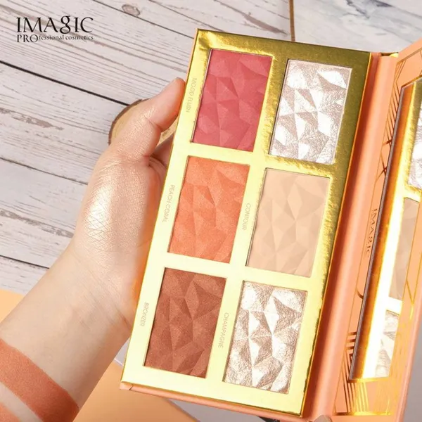 Imagic 6 Color Highlight Blush And Contour Palette Eyeshadow – View 2