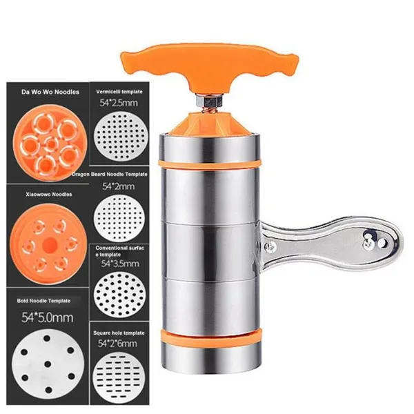 Stainless Steel Noodle Maker Manual Pasta Machine With 9 Press Molds – View 3