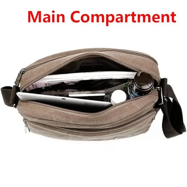 Vintage Style Multifunction Canvas Messenger Crossbody Bag – View 3