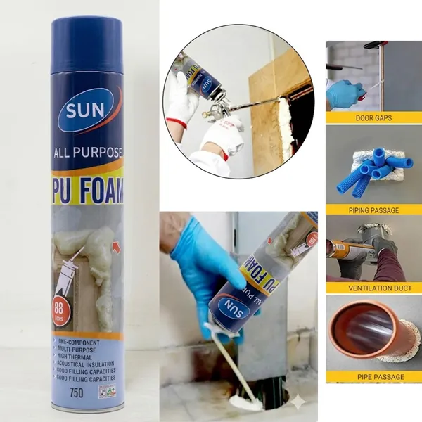 Sun Expanding Waterproof PU Foam Spray Sealant-750 ml – View 3
