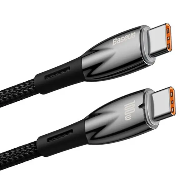 Baseus Glimmer 100W USB-C to USB-C 1m Fast Charging & Data Sync Cable – View 2