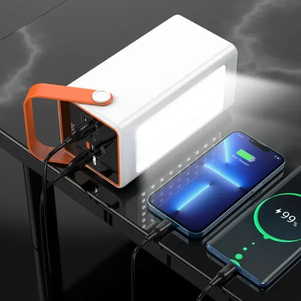HOCO J107 90000mAh Fully Compatible LED Digital Display Power Bank  – Color: White – View 3