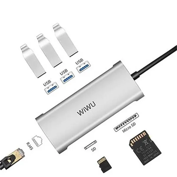 WiWU Alpha 631STR 6-in-1 Multi-function Type-C Hub Adapter – View 2