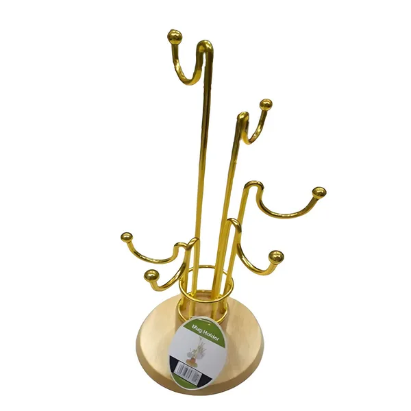 Metal Cup Stand TG5843 13.5 inch Mug Holder with Wooden Base – View 4