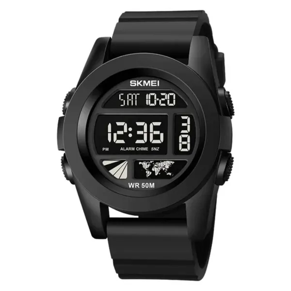 SKMEI 1906 Fashion Stopwatch Waterproof Digital Sports Men's Watch – Dial Color: Black, Strap Color: Black – View 1