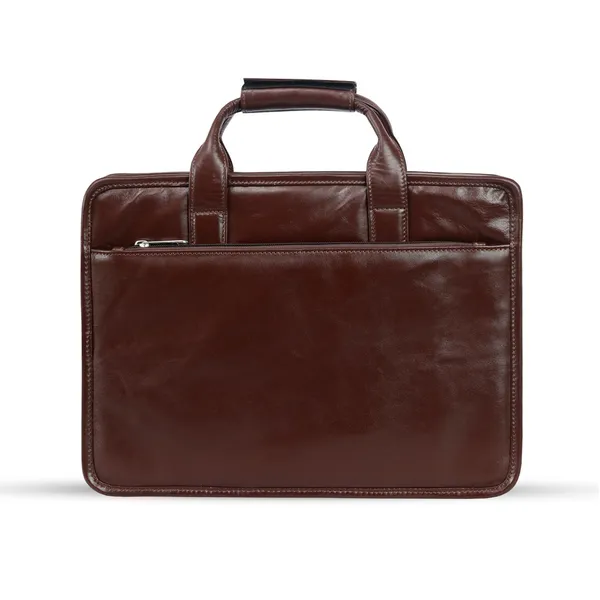 Genuine Cow Leather Laptop Corporate Design Official Bag – Color: Brown – View 3