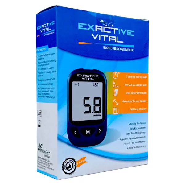 Exactive Vital Blood Glucose Meter – 5 Second Blood Sugar Testing Device – View 5