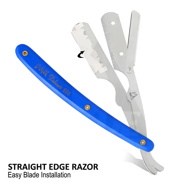 PAK Delicate 606 Stainless Steel Professional Barber Straight Edge Shaving Razor – View 3
