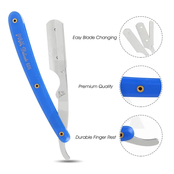 PAK Delicate 606 Stainless Steel Professional Barber Straight Edge Shaving Razor – View 2