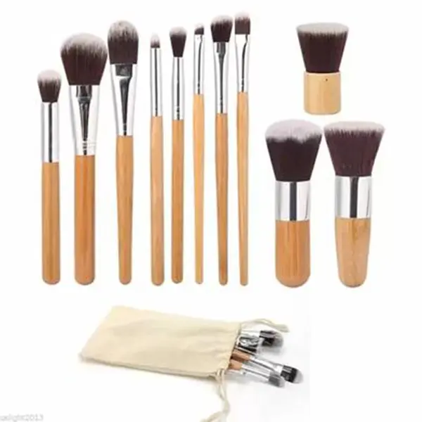 Maange 8499 11 Pcs Bamboo Makeup Brush Set  – View 2